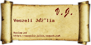 Veszeli Júlia névjegykártya